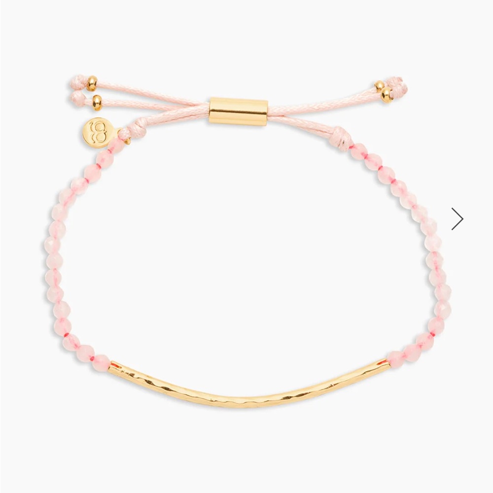 COPY - Gorjana Rose Quartz with gold bracelet (love)